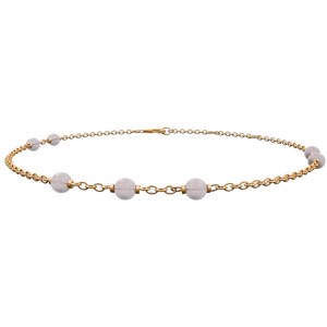Nordahl Jewellery - SWEETS52 armbånd i forgyldt sølv m. 7 rosakvarts 829 007-3